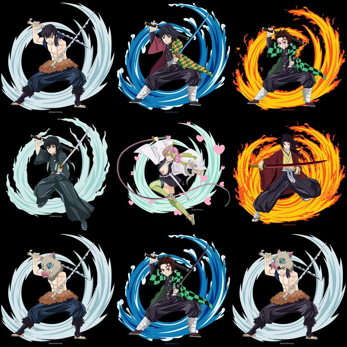 16 Demon Anime Designs Bundle PNG