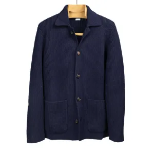 Aamone knit cardigan jacket in navy wool