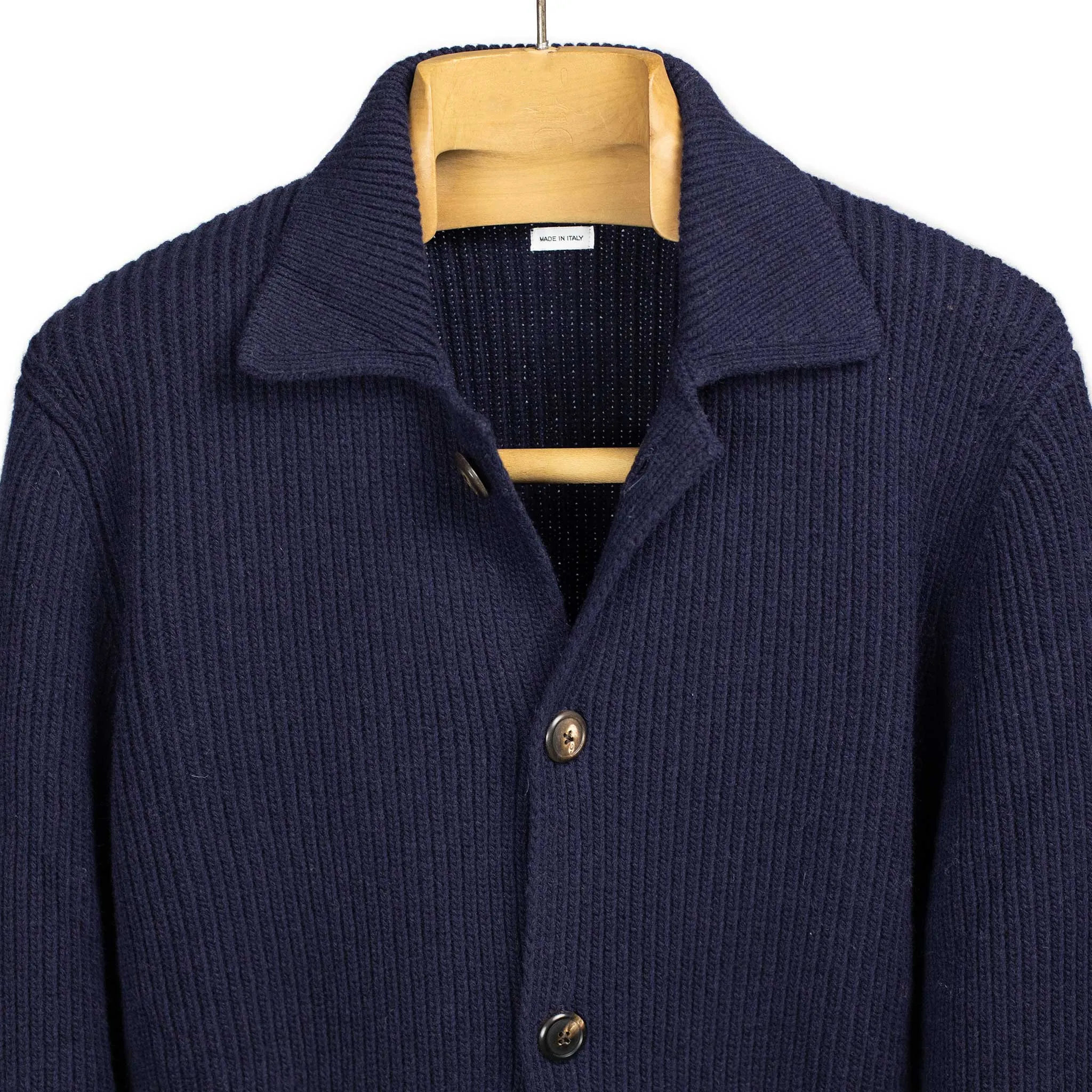 Aamone knit cardigan jacket in navy wool