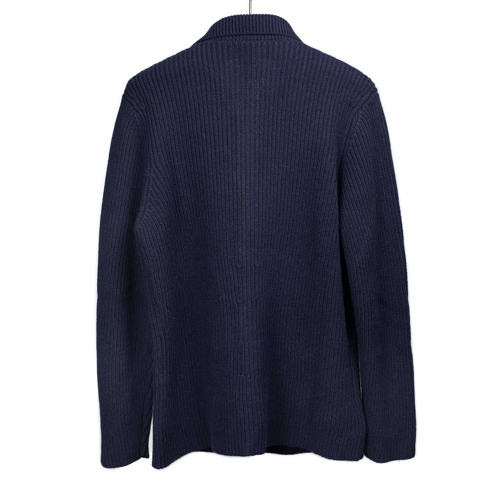 Aamone knit cardigan jacket in navy wool