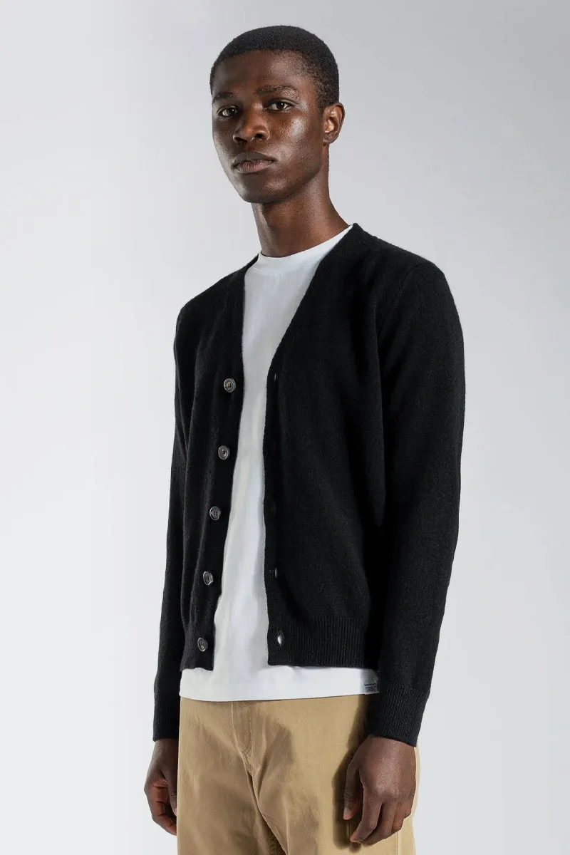 Adam Lambswool Cardigan - Black