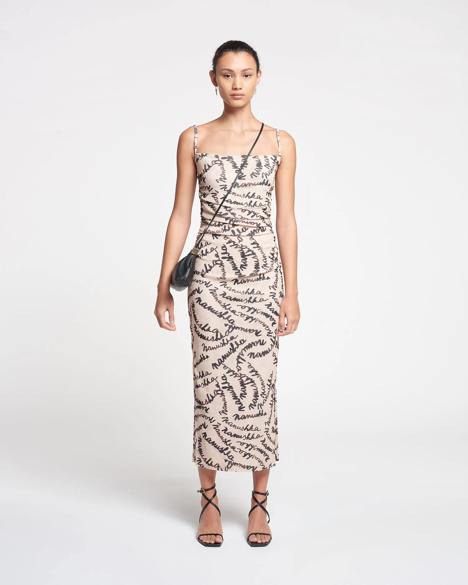 Alexa - Mesh Jersey Midi Dress - Scribble Logo