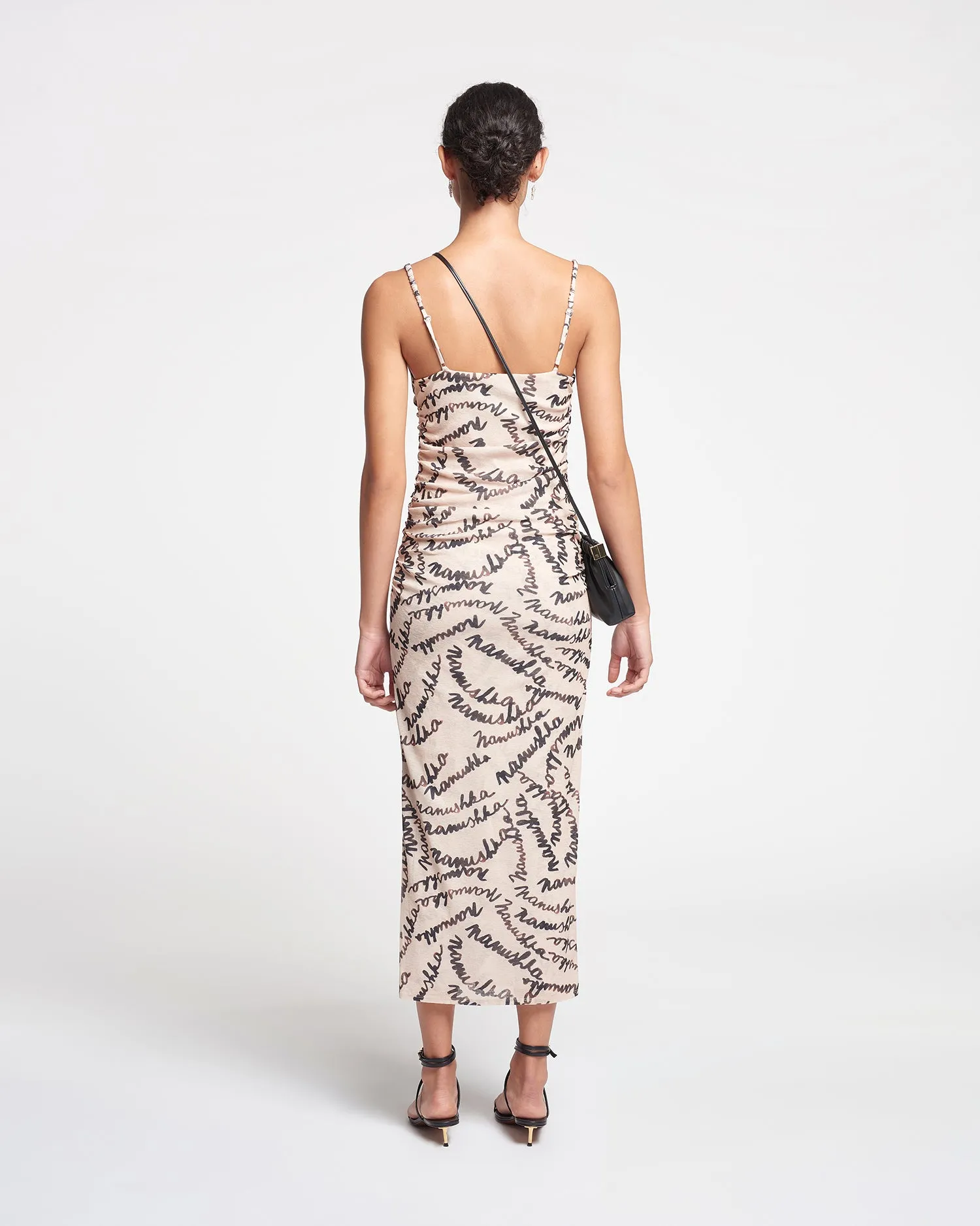 Alexa - Mesh Jersey Midi Dress - Scribble Logo