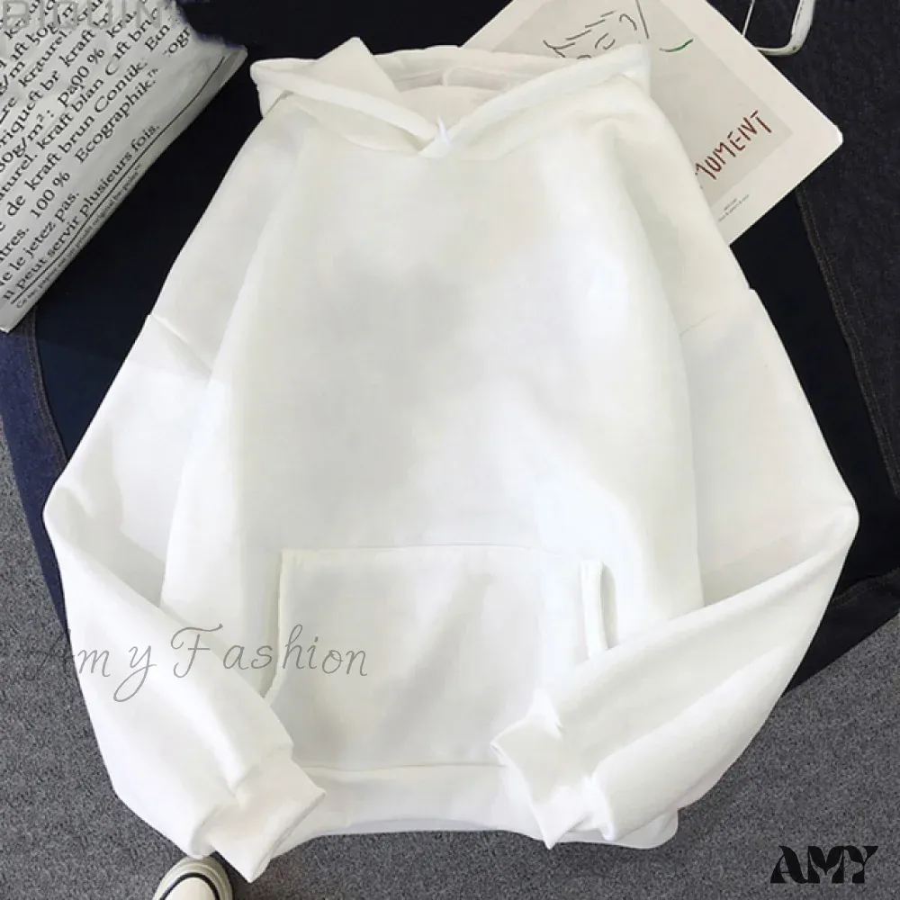 Amy Fashion - Kawaii Letter Long Sleeve Pullover Oversized Hoodie