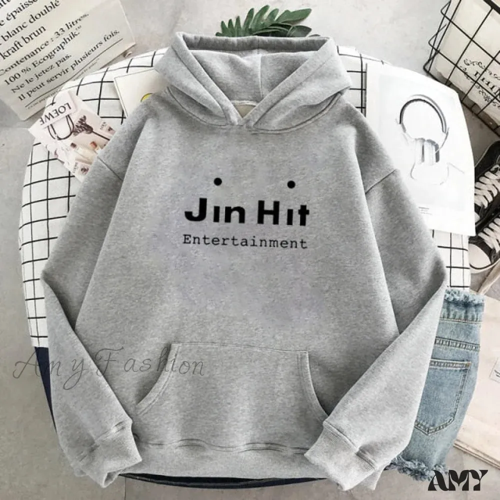 Amy Fashion - Kawaii Letter Long Sleeve Pullover Oversized Hoodie