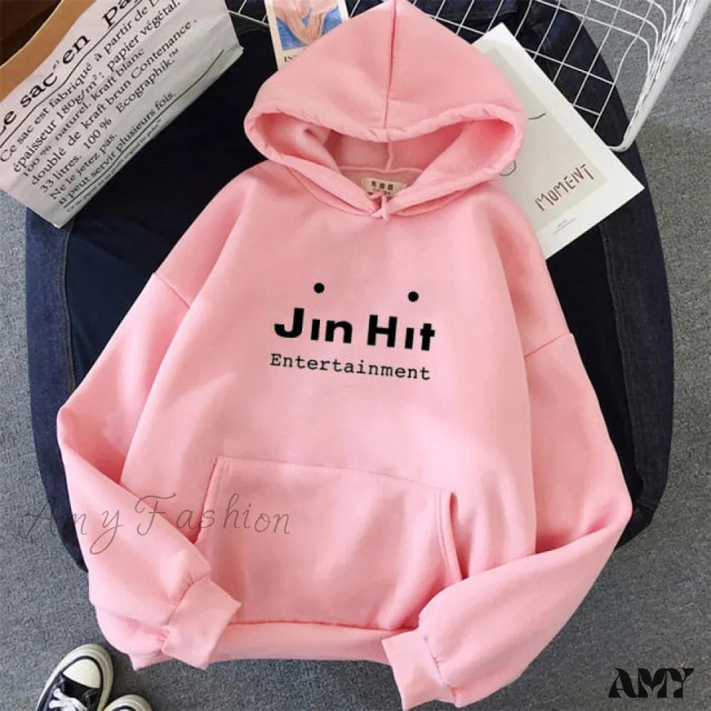 Amy Fashion - Kawaii Letter Long Sleeve Pullover Oversized Hoodie