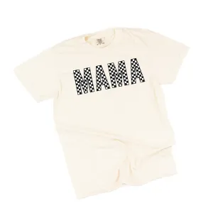 Block Font Checkers - MAMA - SHORT SLEEVE COMFORT COLORS TEE