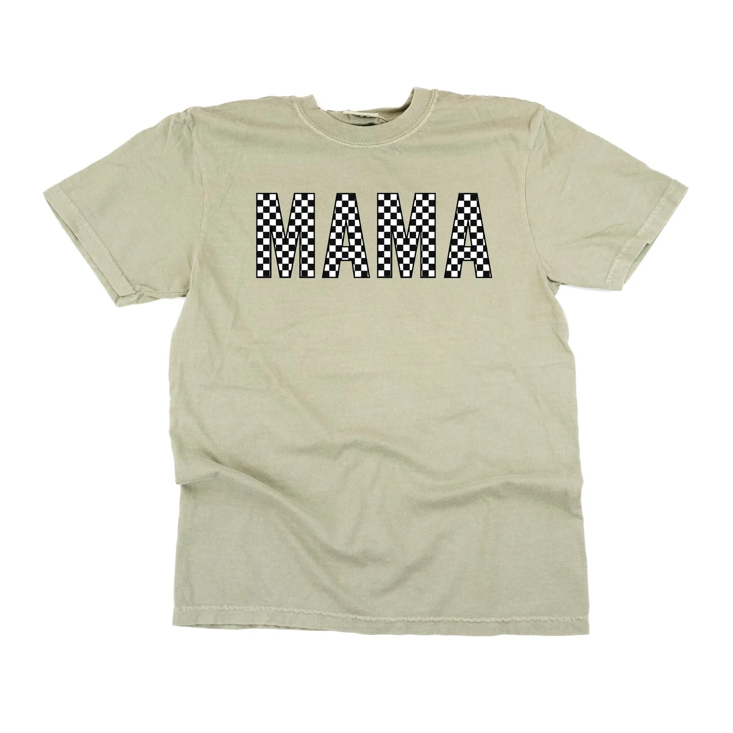 Block Font Checkers - MAMA - SHORT SLEEVE COMFORT COLORS TEE