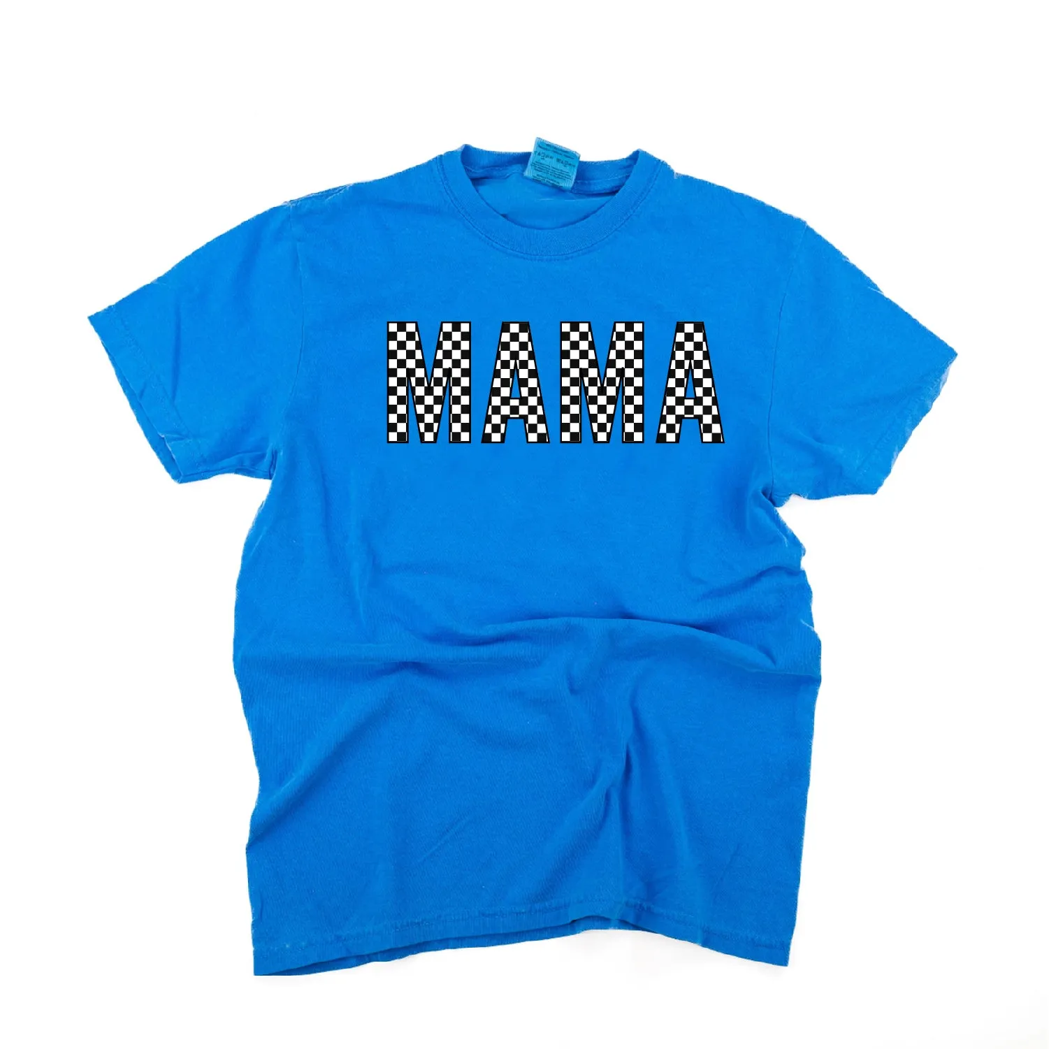 Block Font Checkers - MAMA - SHORT SLEEVE COMFORT COLORS TEE