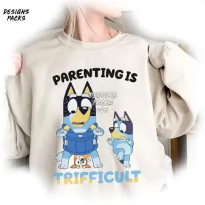 Bluey Mom Bluey Family Bluey Parenting Is Trifficult PNG Design