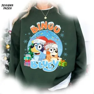 Bluey Santa Red Hat Xmas Holliday Merry Xmas Season Bluey Bingo Family Merry Christmas PNG Design