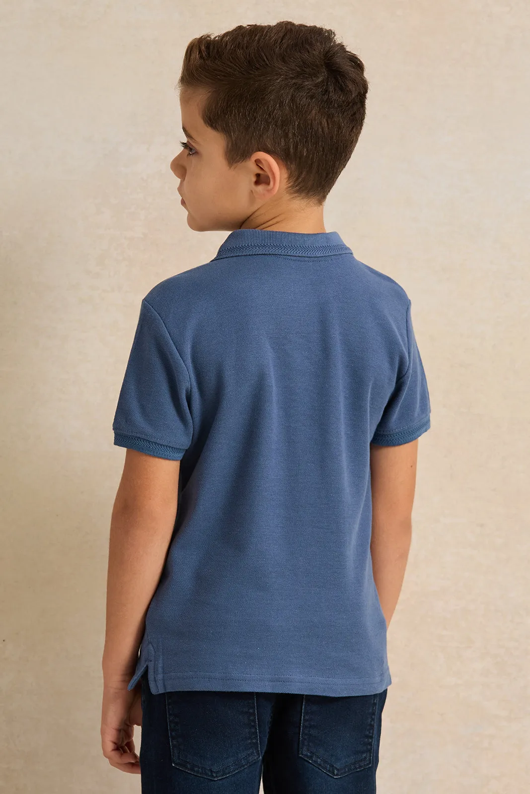 Boys Blue Collared Polo Shirt