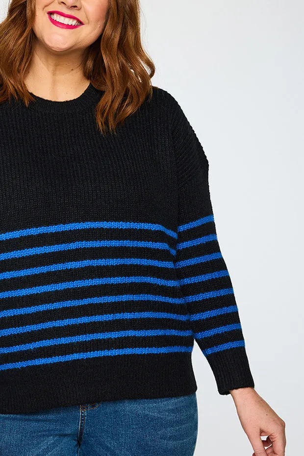 Bree Black/Cobalt Knit