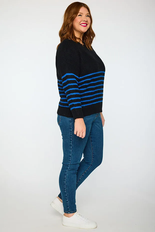 Bree Black/Cobalt Knit