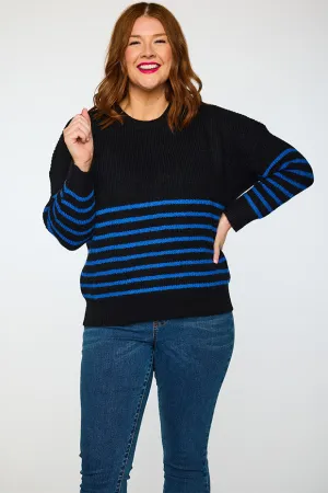 Bree Black/Cobalt Knit