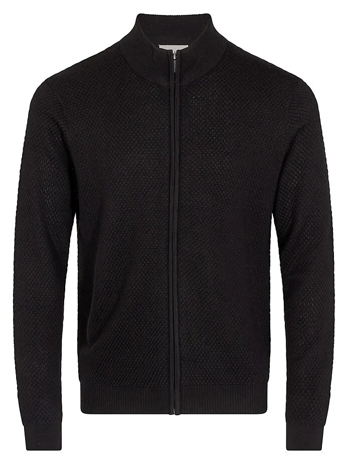 Bruun & Stengade Full Zip Sweater, Black