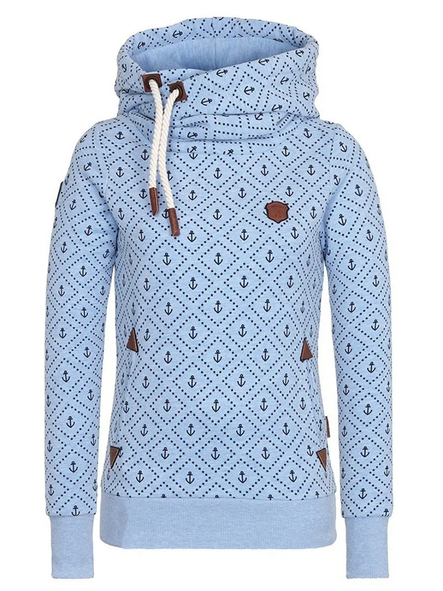 Fashion Casual Printed Hooded Sweatshirt