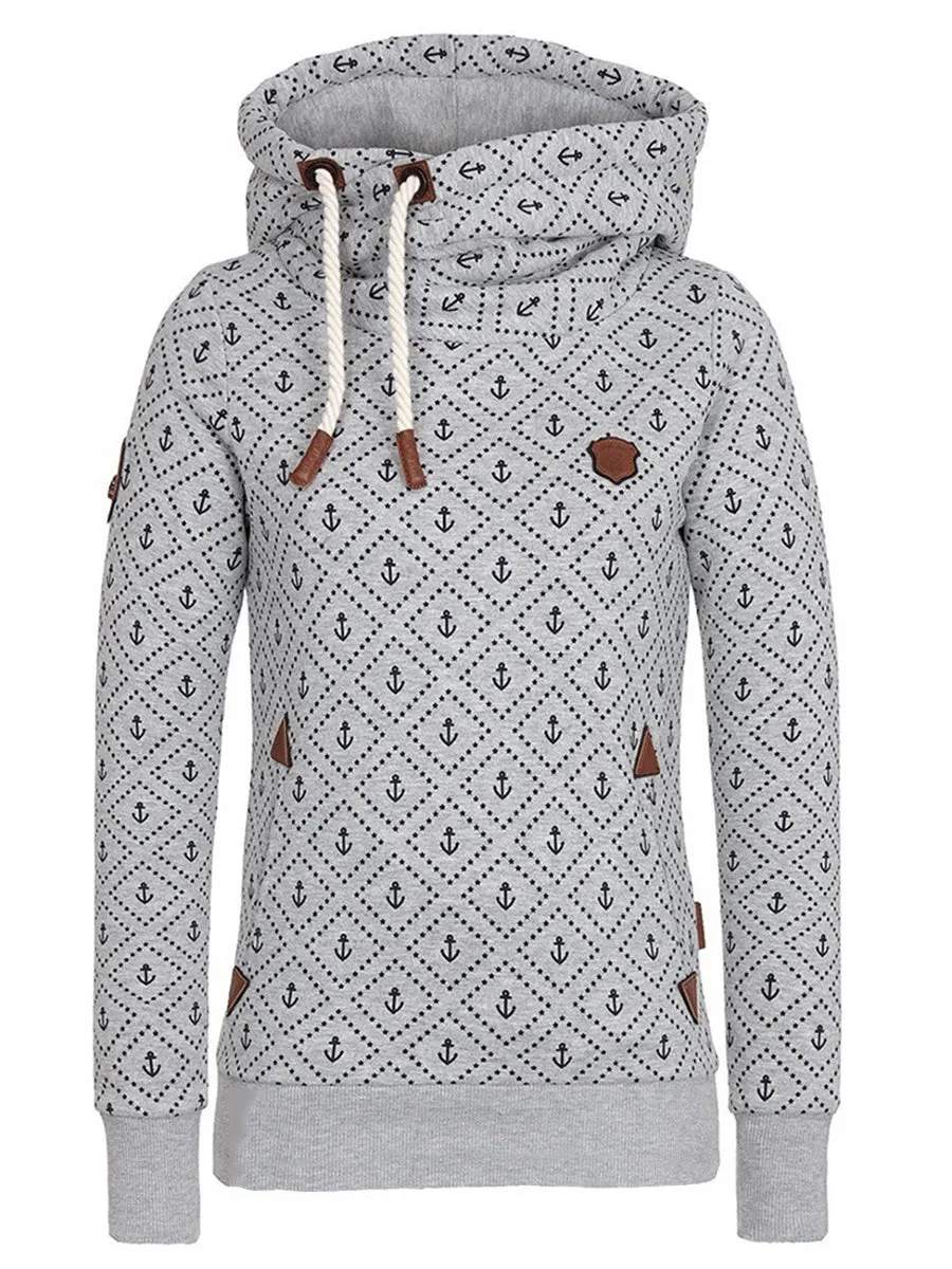 Fashion Casual Printed Hooded Sweatshirt