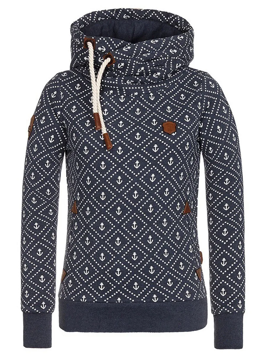 Fashion Casual Printed Hooded Sweatshirt