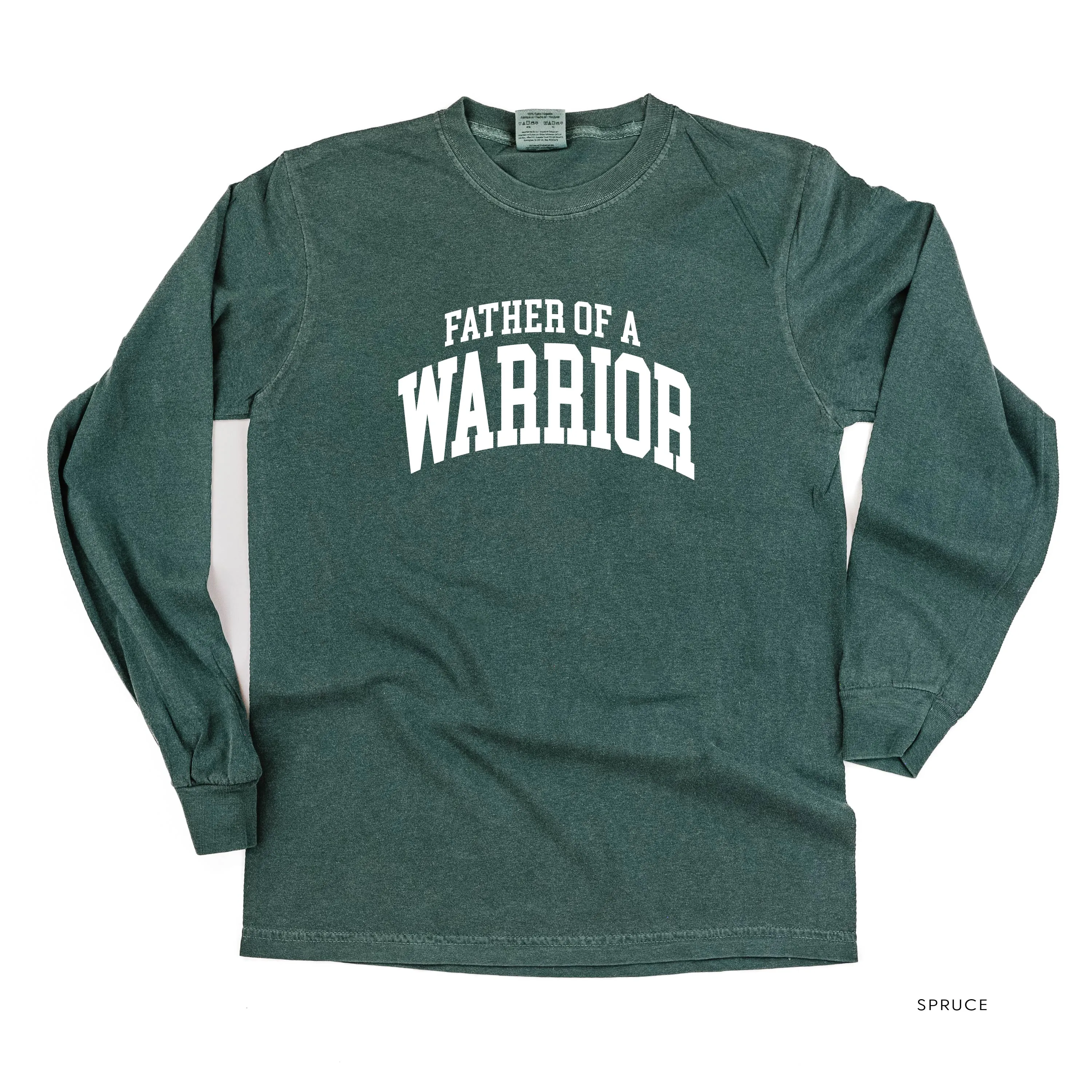 Father of a Warrior - Varsity - LONG SLEEVE COMFORT COLORS TEE