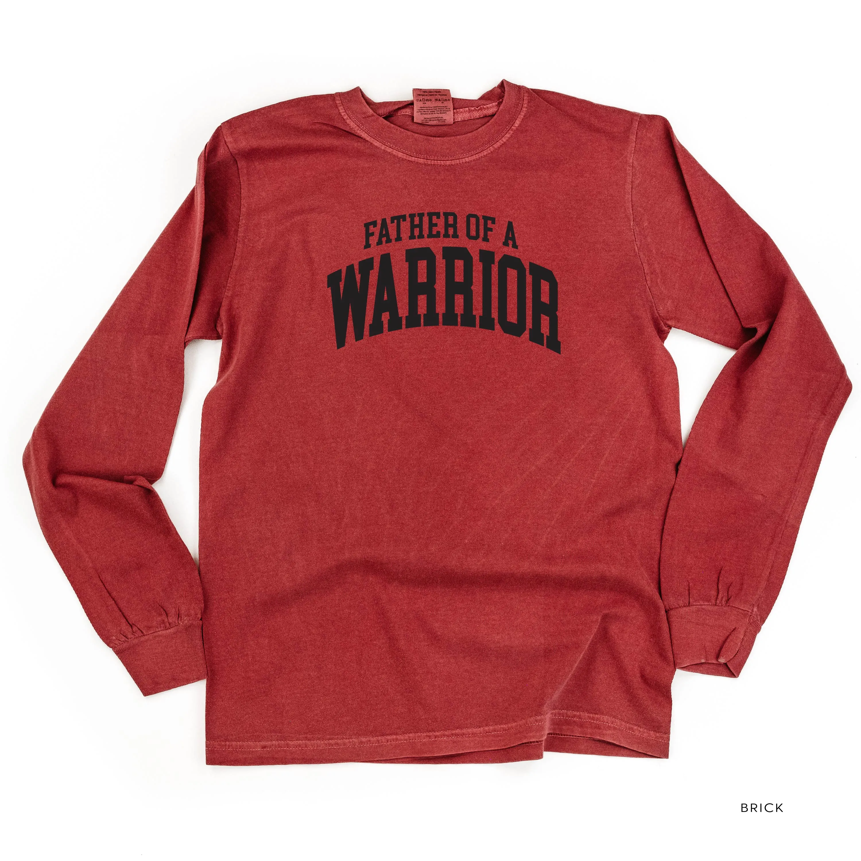 Father of a Warrior - Varsity - LONG SLEEVE COMFORT COLORS TEE