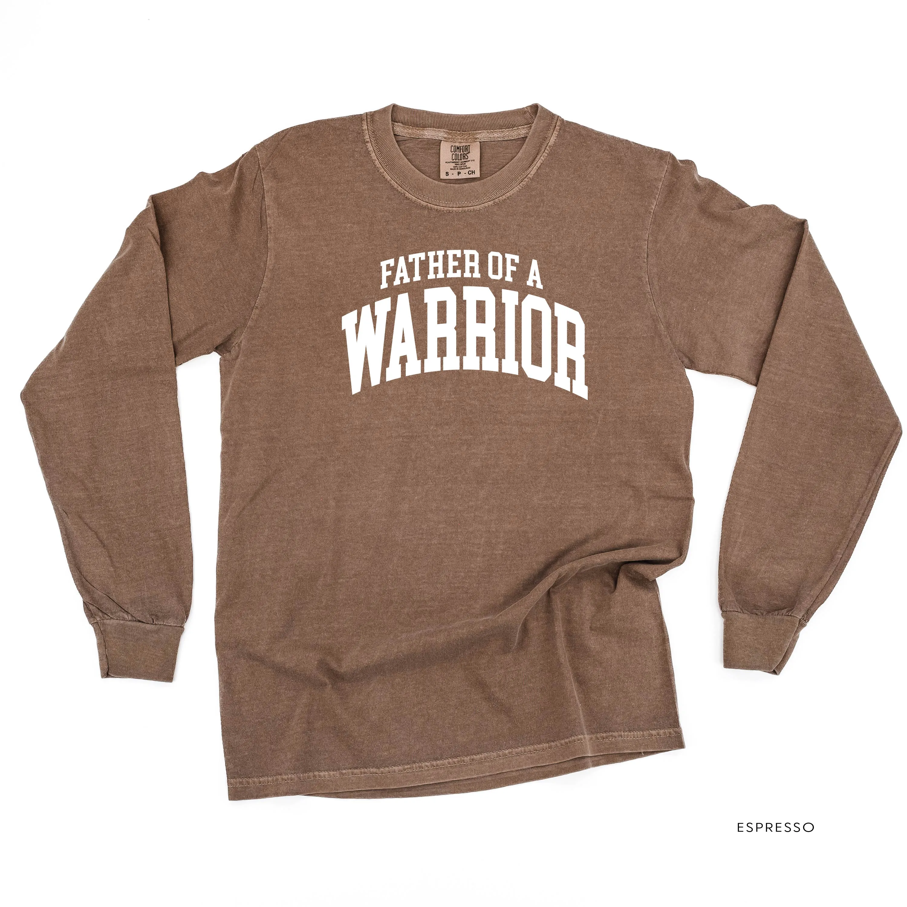 Father of a Warrior - Varsity - LONG SLEEVE COMFORT COLORS TEE