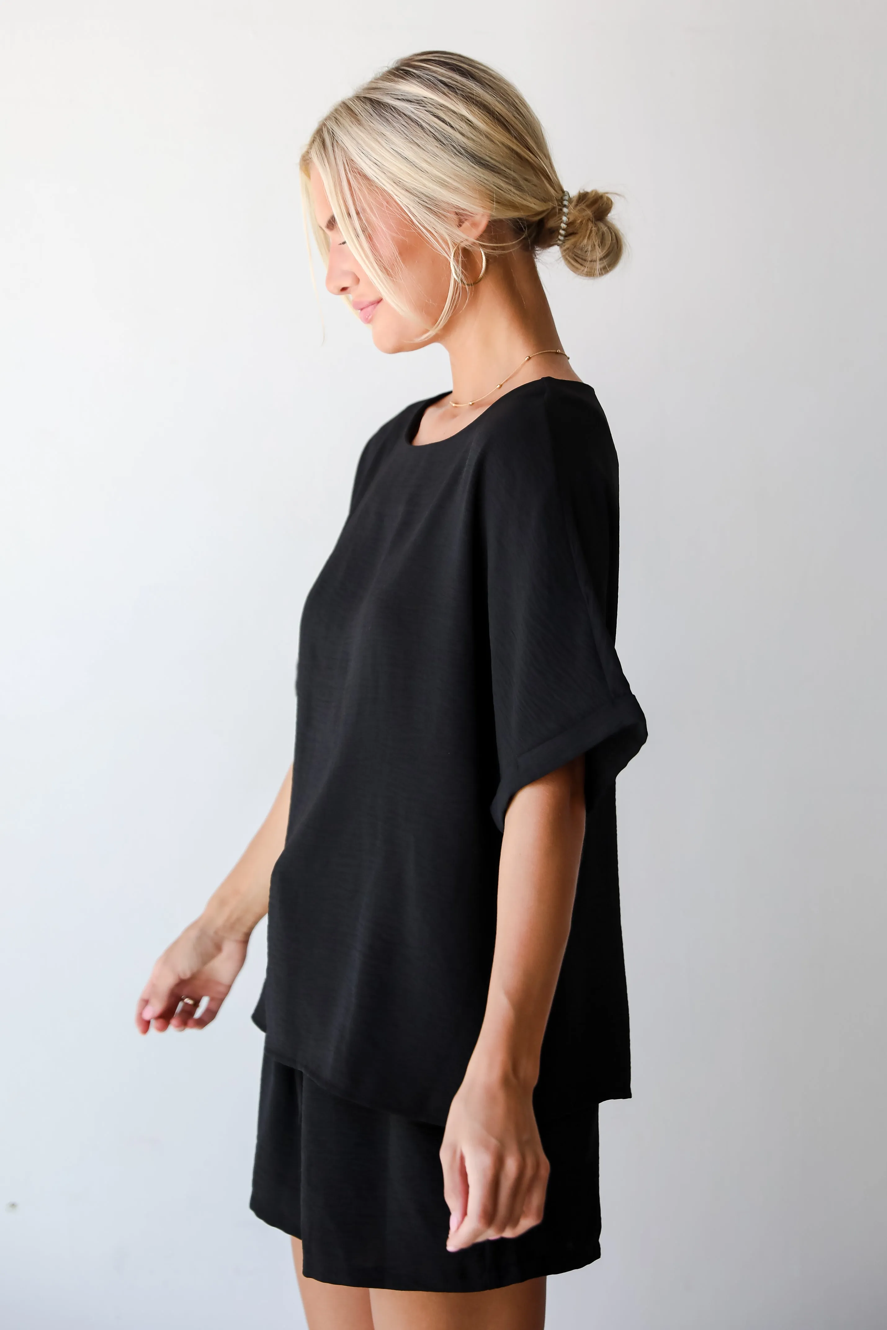 FINAL SALE - Unforgettable Beauty Black Blouse - DU DEAL