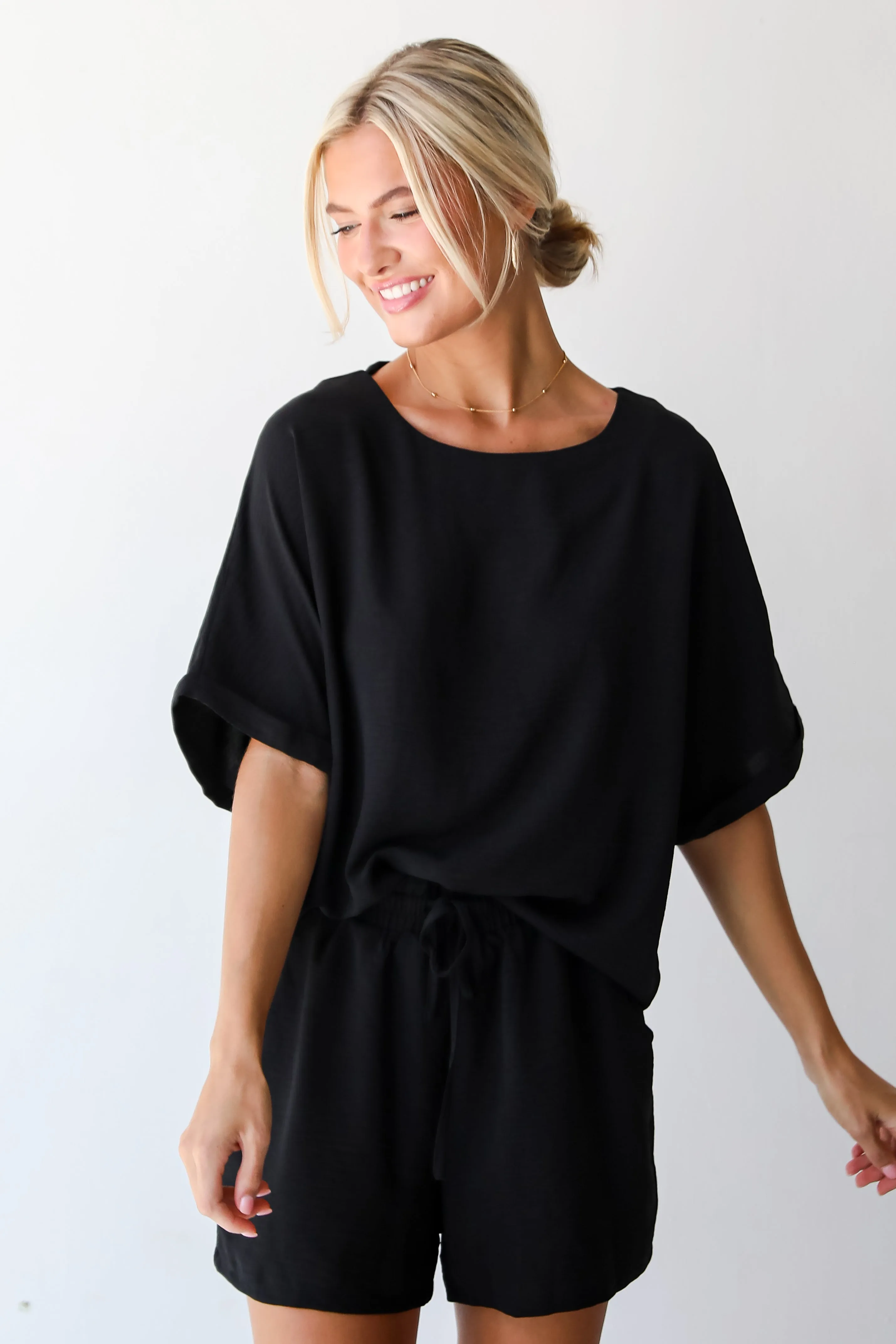 FINAL SALE - Unforgettable Beauty Black Blouse - DU DEAL