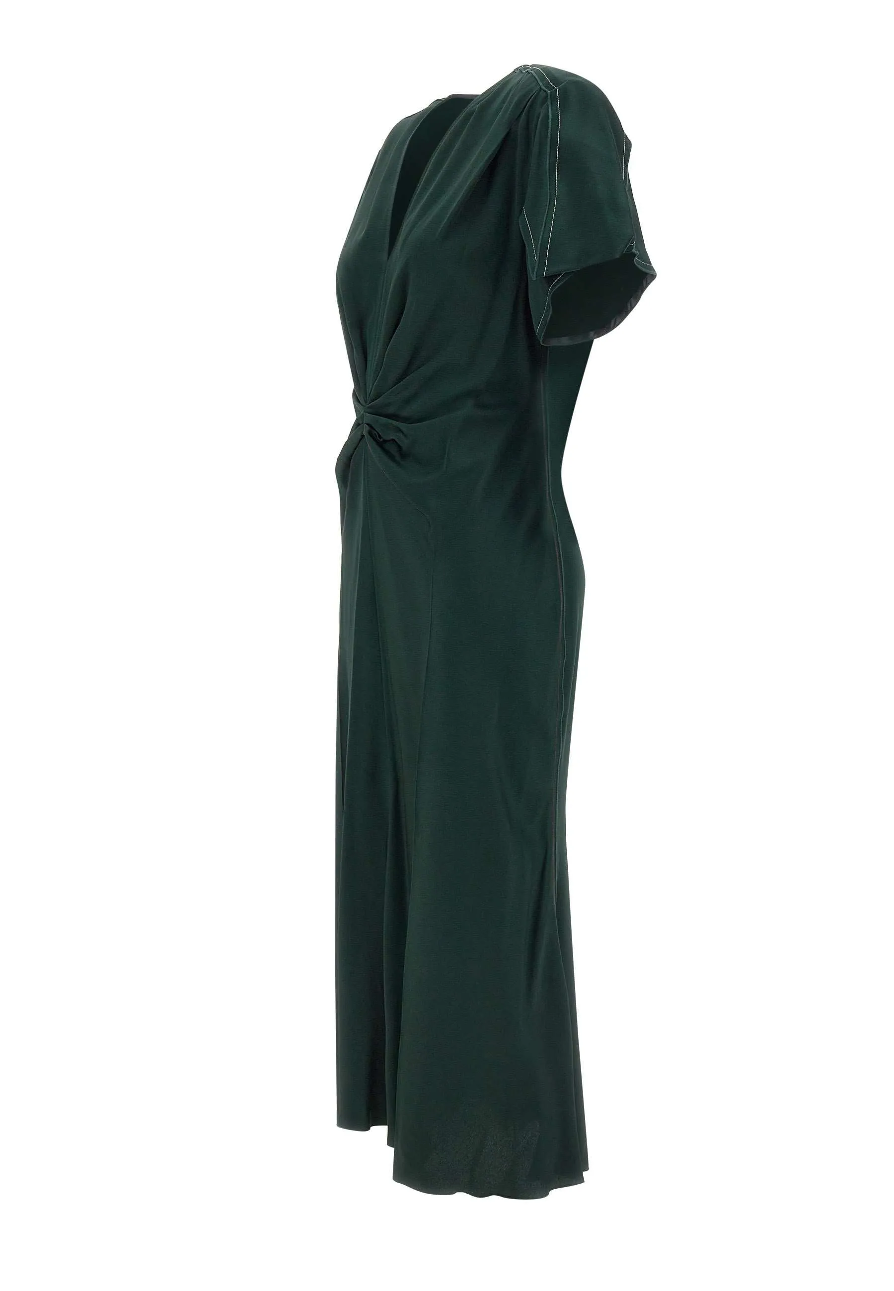 Forest Green Crepe Satin Dress