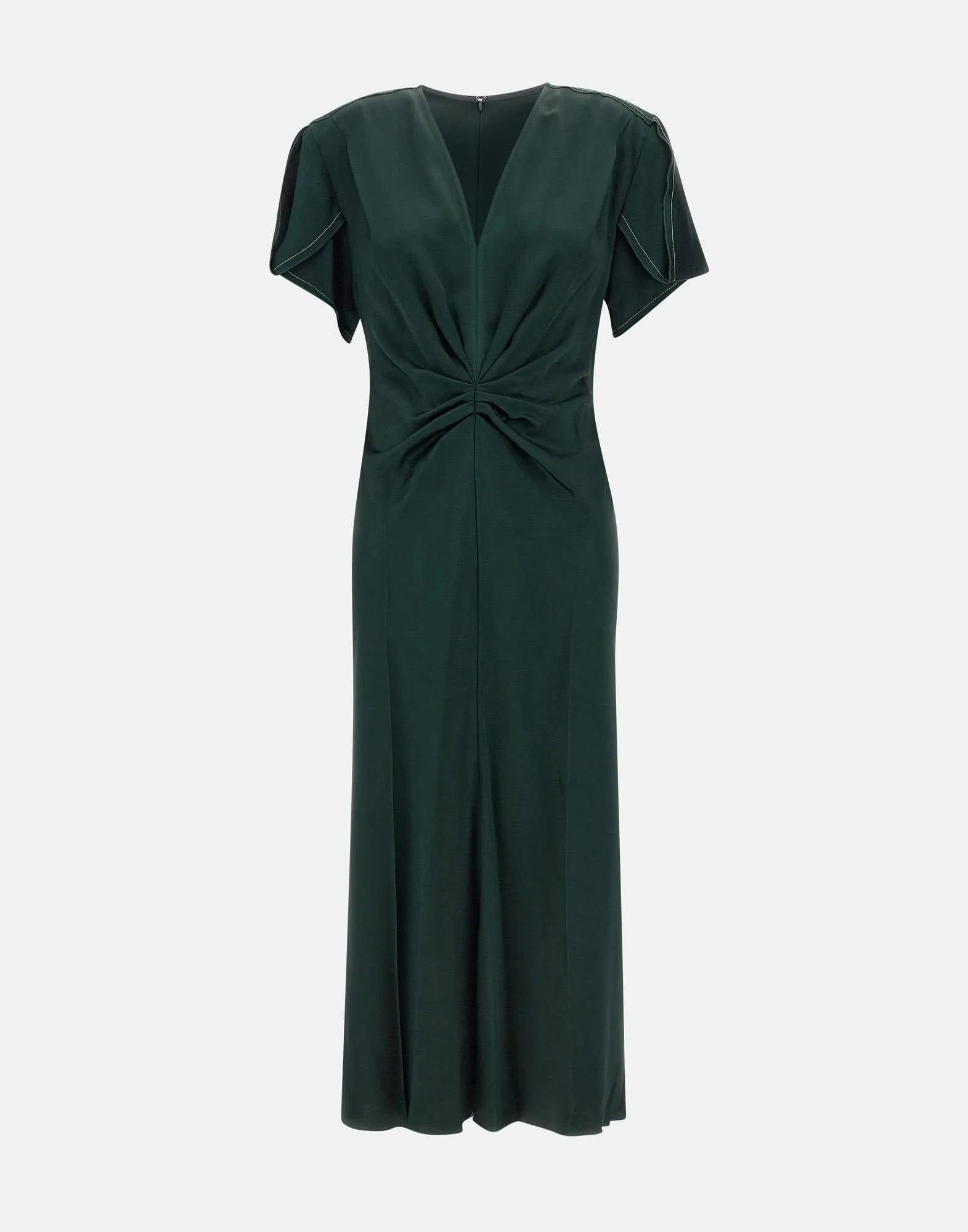 Forest Green Crepe Satin Dress