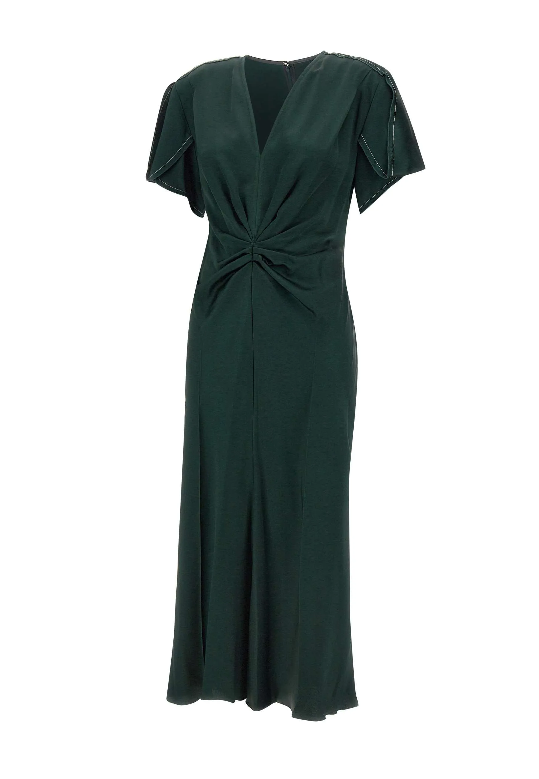 Forest Green Crepe Satin Dress