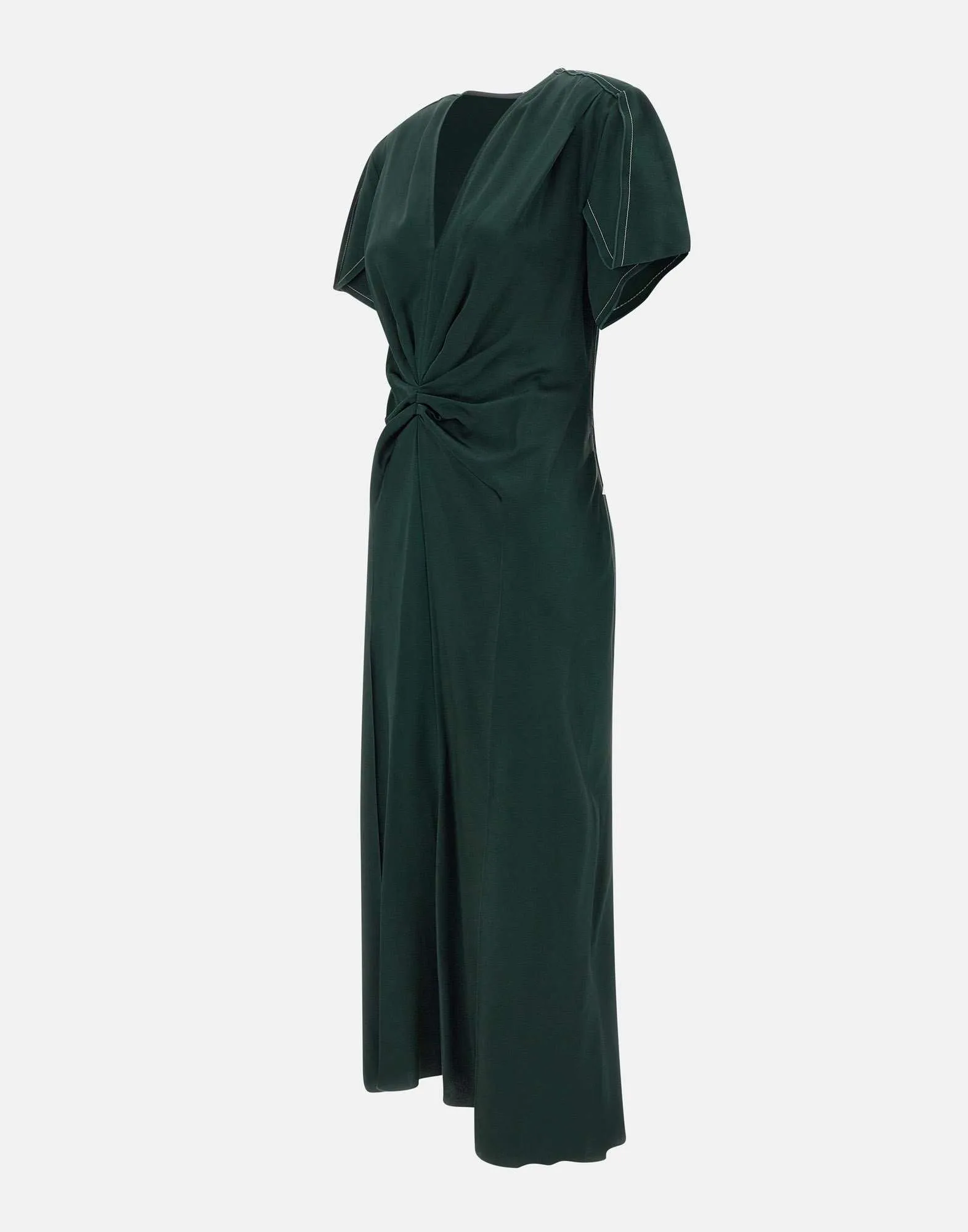 Forest Green Crepe Satin Dress