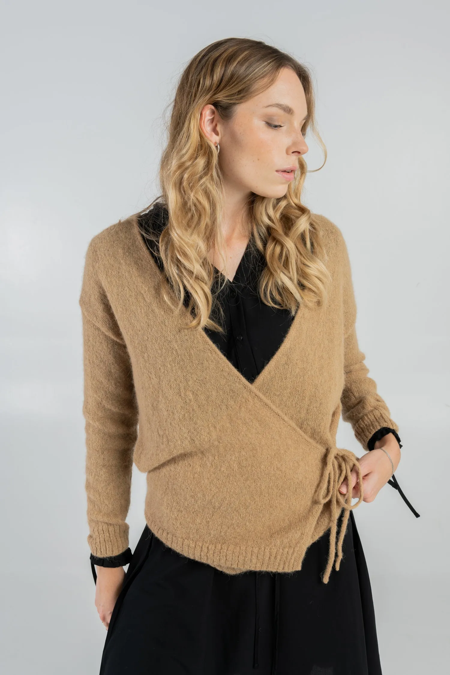 Freda Alpaca Wool Cardican Brown