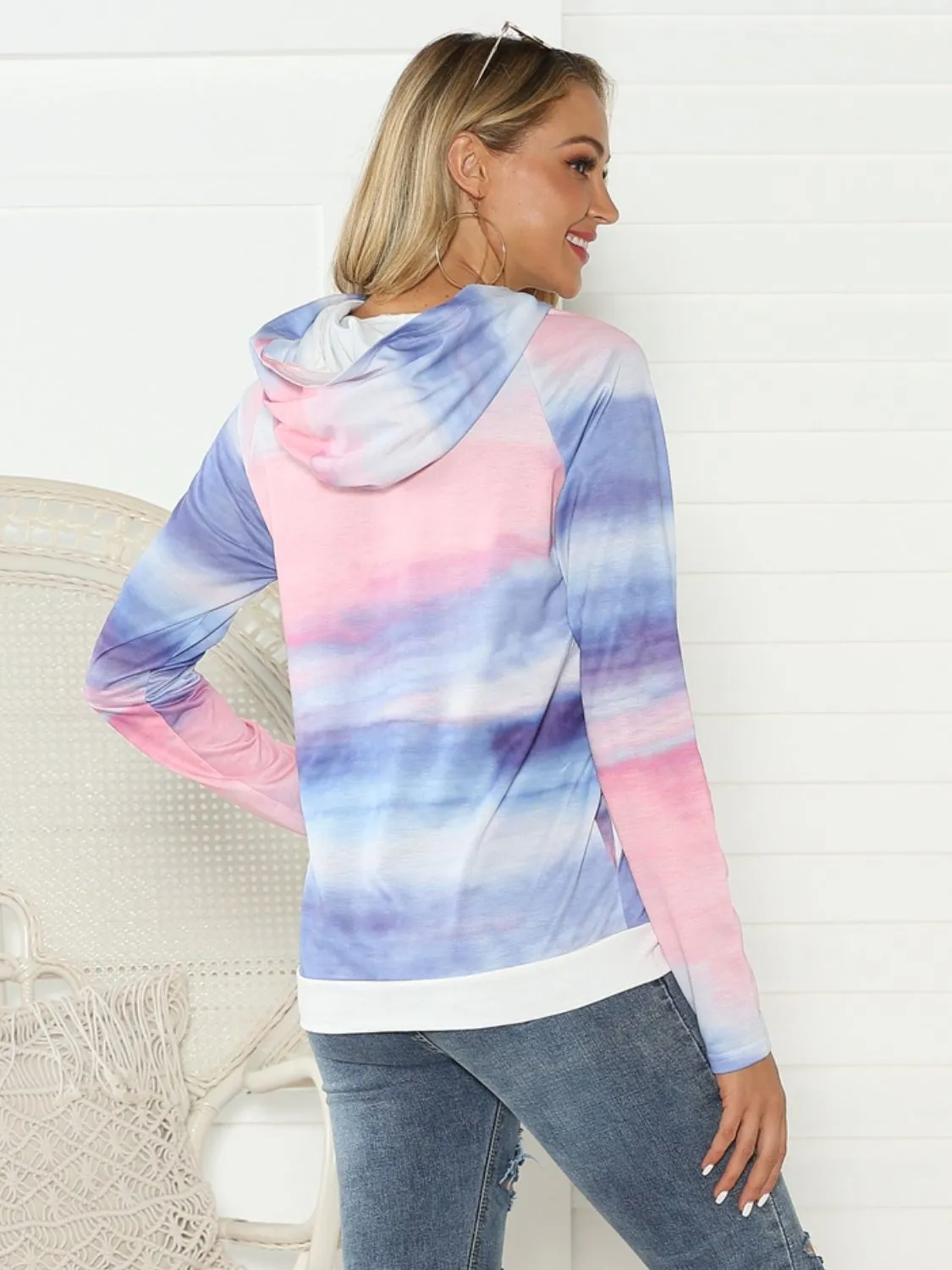 Full Size Tie-Dye Long Sleeve Hoodie