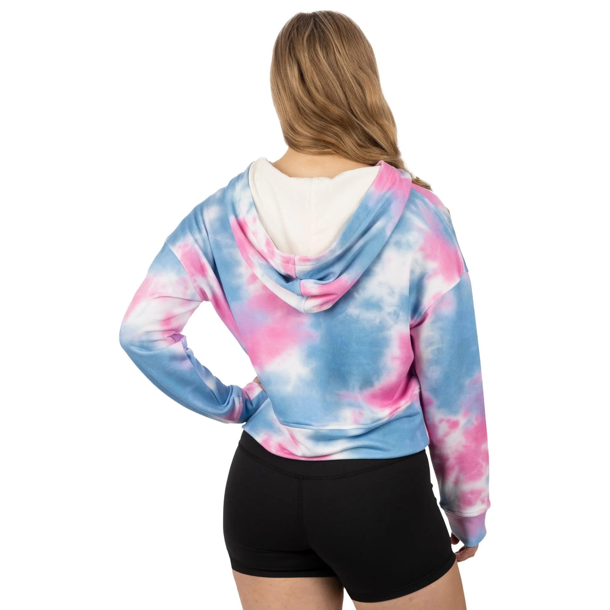 FXR 232253-9441-07 Womens Balance Cropped Pullover Hoodie Pink-Blue Dye - Small