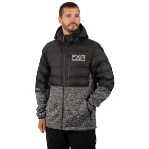 FXR Excursion Lt Hybrid Quilted Hoodie Sweatshirt Black/Grey Heather