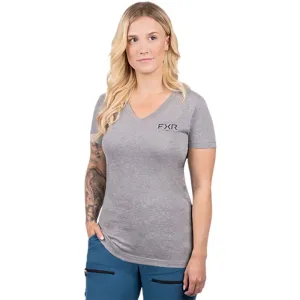 FXR Helium Premium V-Neck T-Shirt Grey Heather/Dark Steel