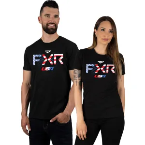 FXR  International Race Premium T-Shirt USA Tee Short Sleeve Screen Printed Logos