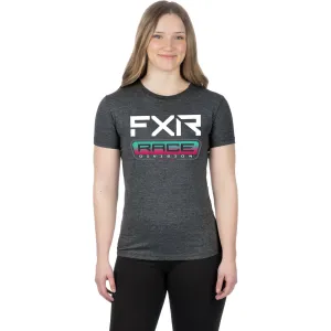 FXR Race Div Premium T-Shirt Charcoal Heather/Mint-Razz Grey