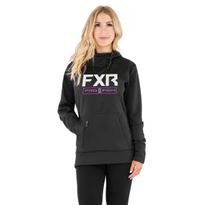 FXR Womens Excursion Tech Pullover Hoodie Black/Electric Pink