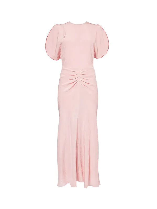 Gathered Waist Midi Dress in Orchid