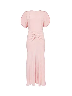 Gathered Waist Midi Dress in Orchid