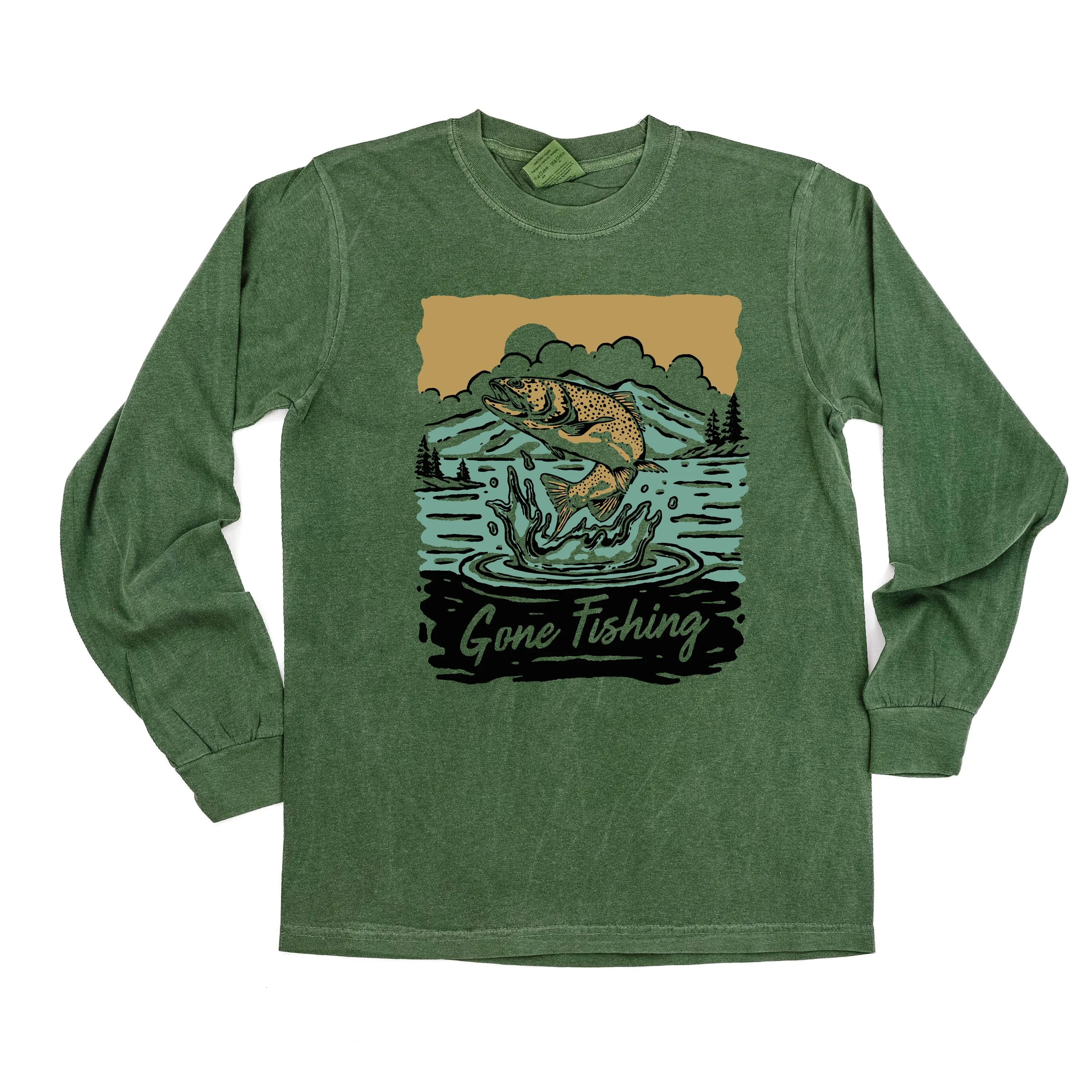 Gone Fishing - LONG SLEEVE COMFORT COLORS TEE