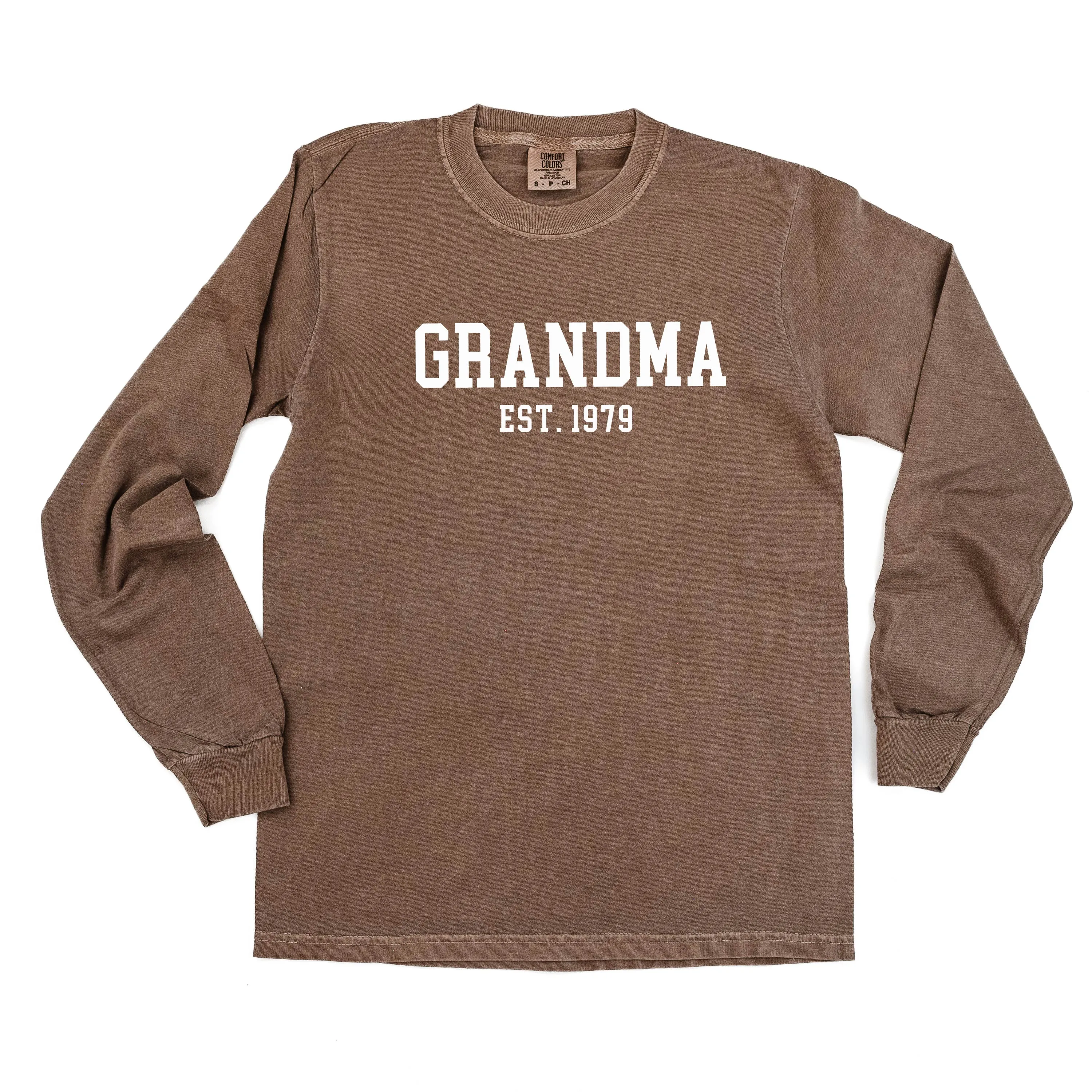 Grandma - EST. (Select Your Year) - LONG SLEEVE COMFORT COLORS TEE