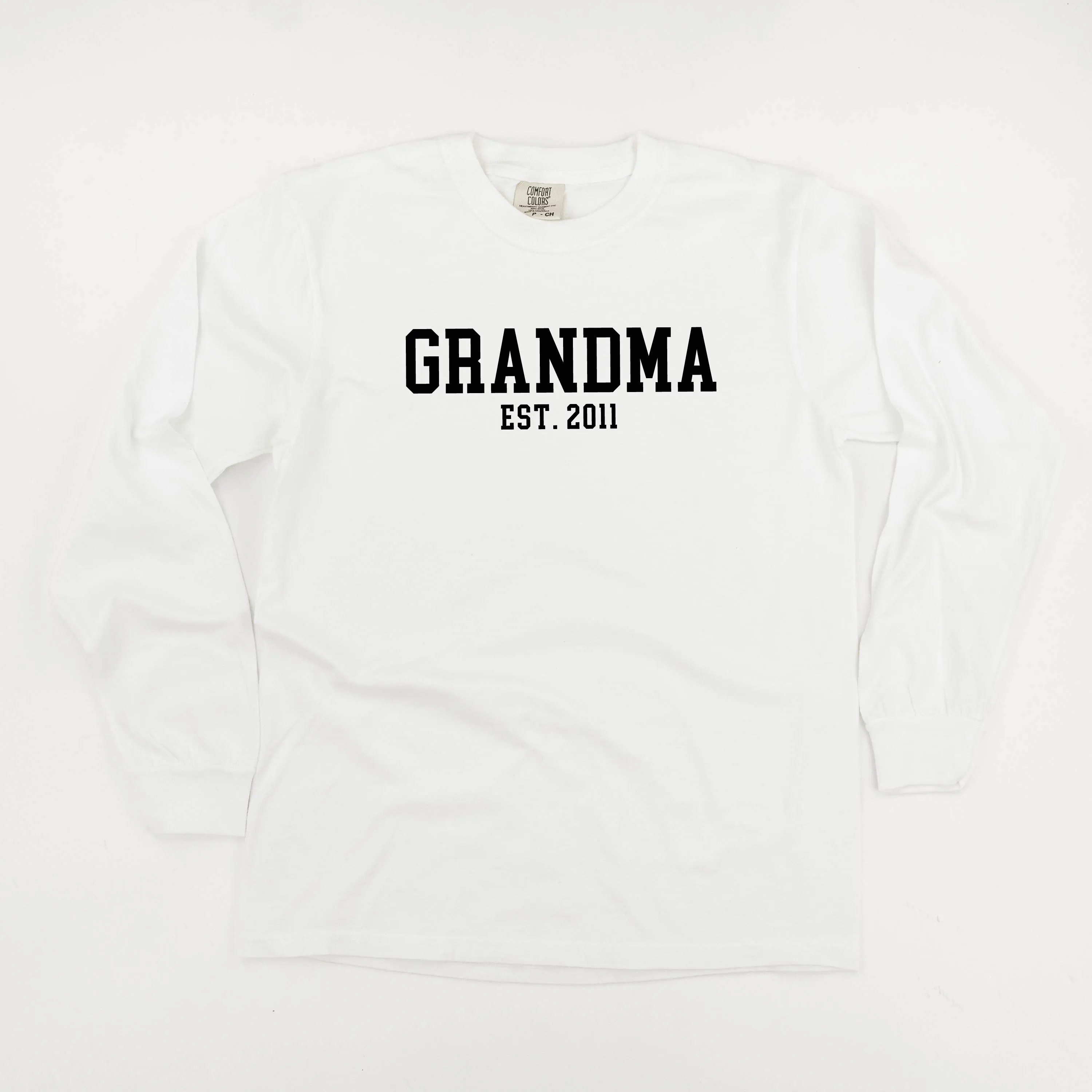 Grandma - EST. (Select Your Year) - LONG SLEEVE COMFORT COLORS TEE