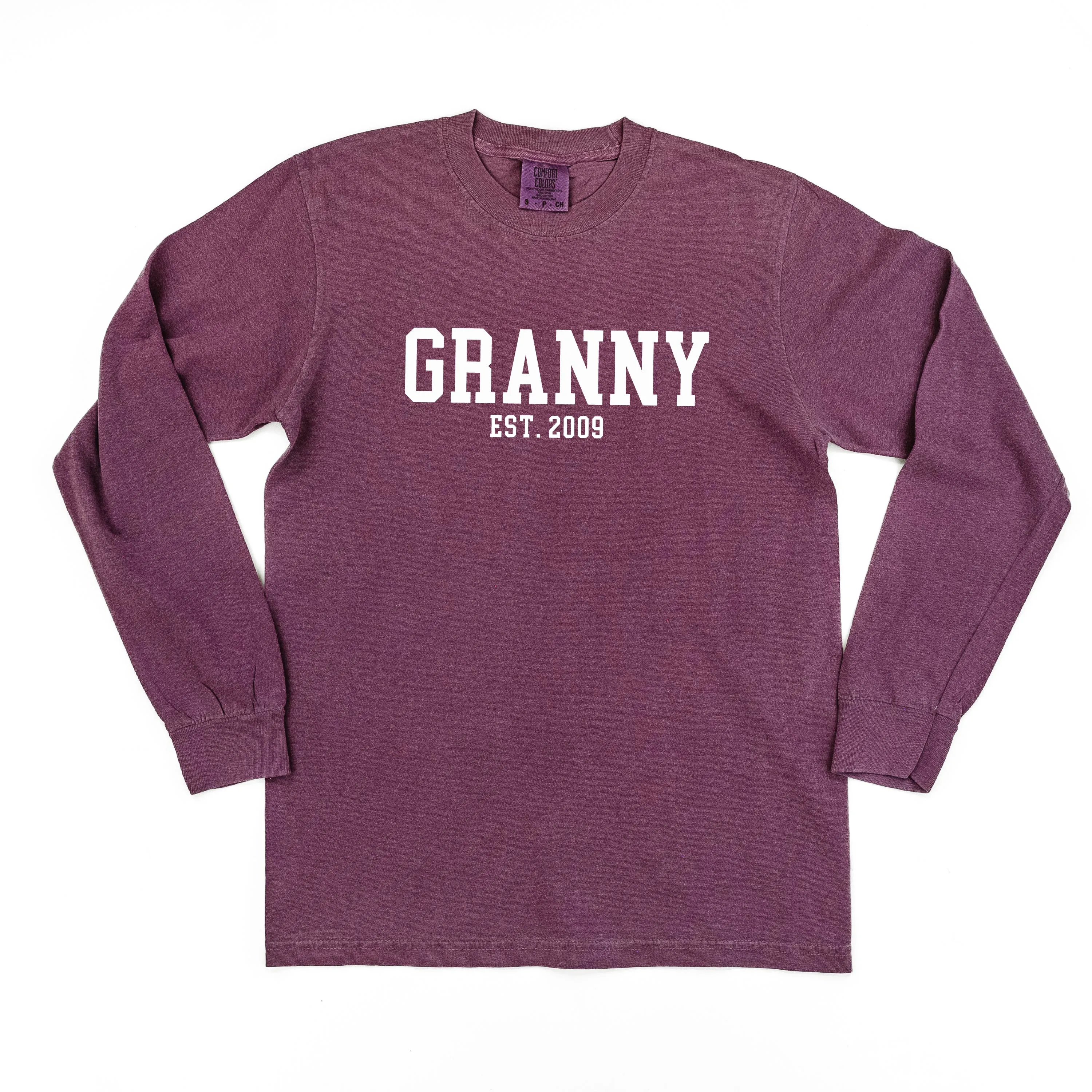 Granny - EST. (Select Your Year) - LONG SLEEVE COMFORT COLORS TEE