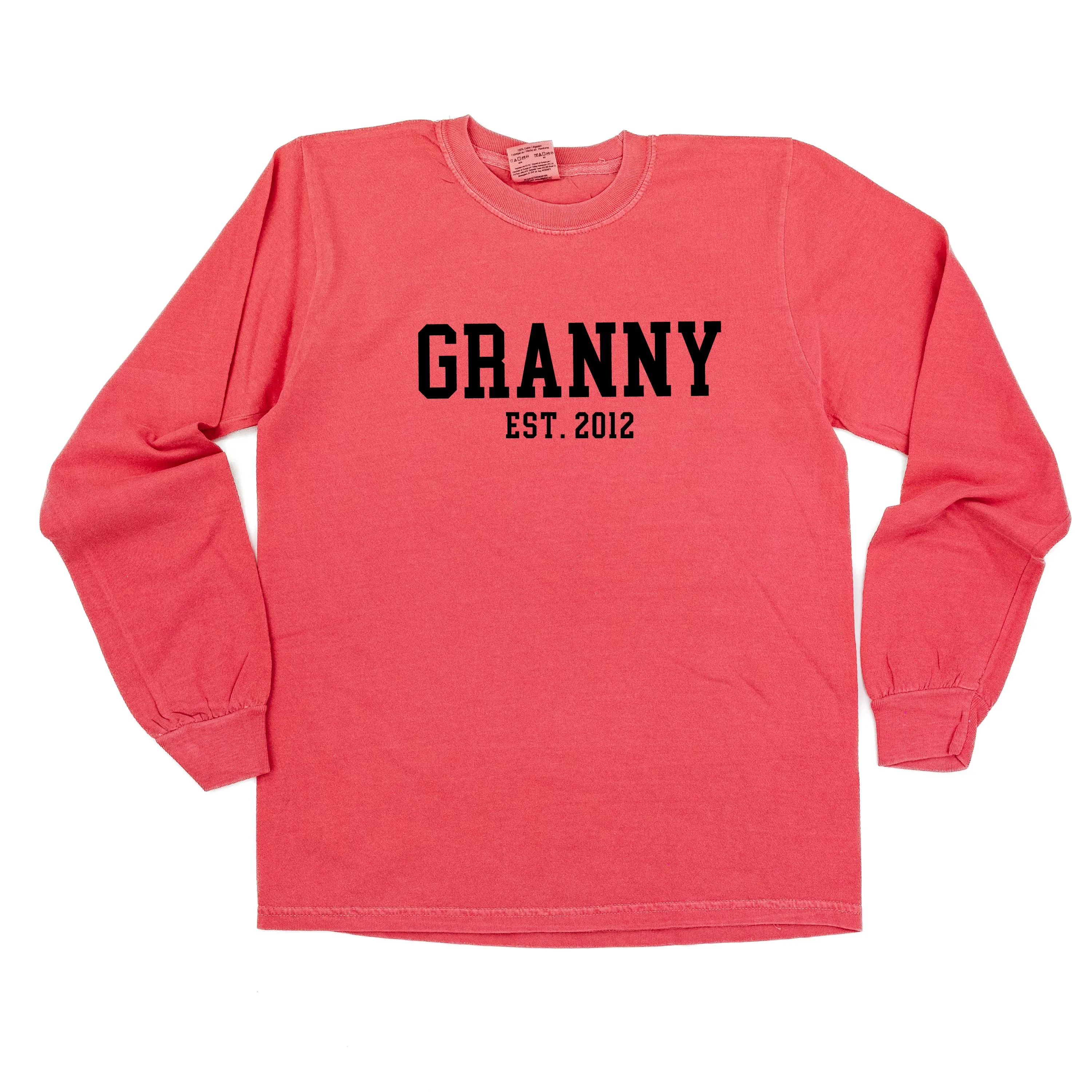 Granny - EST. (Select Your Year) - LONG SLEEVE COMFORT COLORS TEE