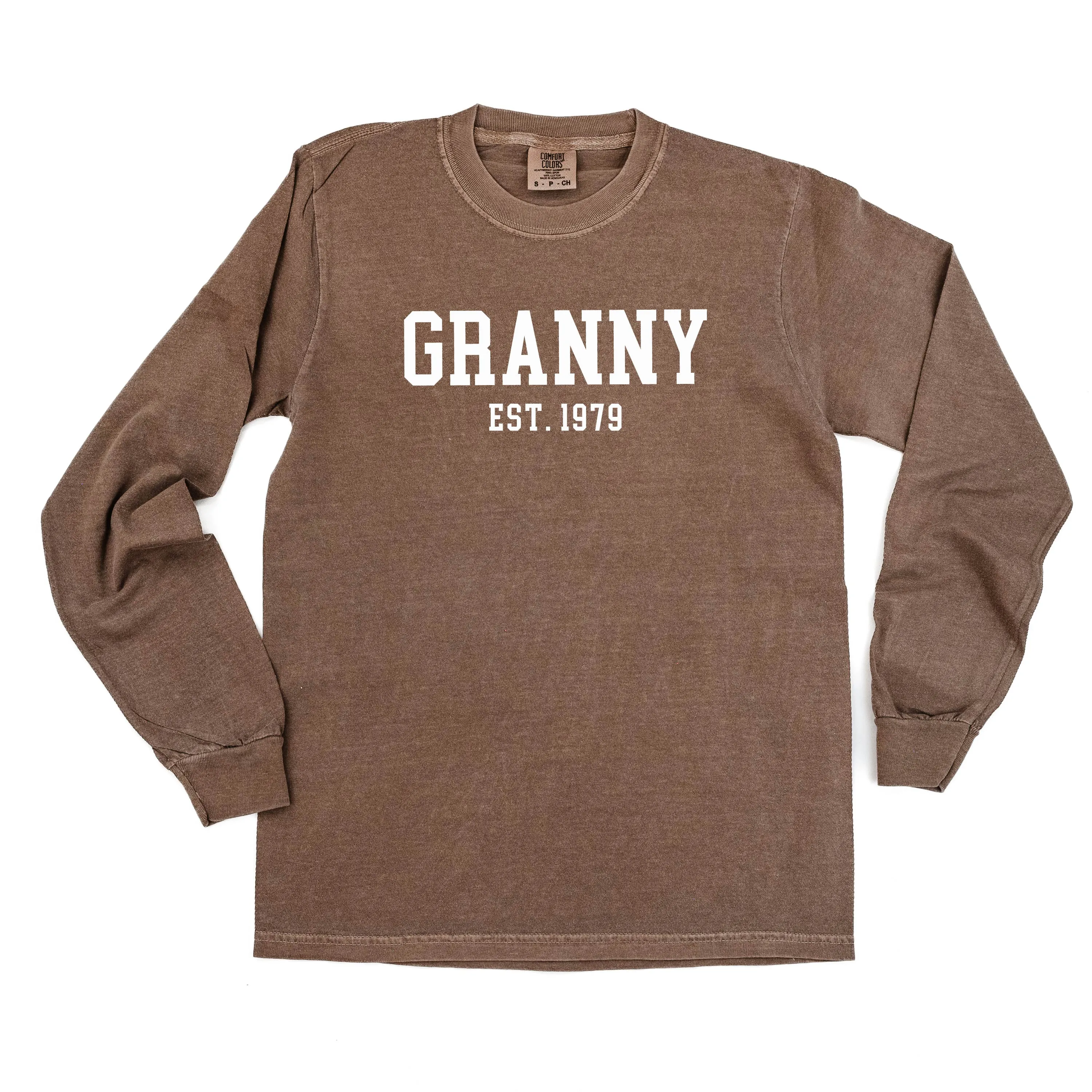 Granny - EST. (Select Your Year) - LONG SLEEVE COMFORT COLORS TEE