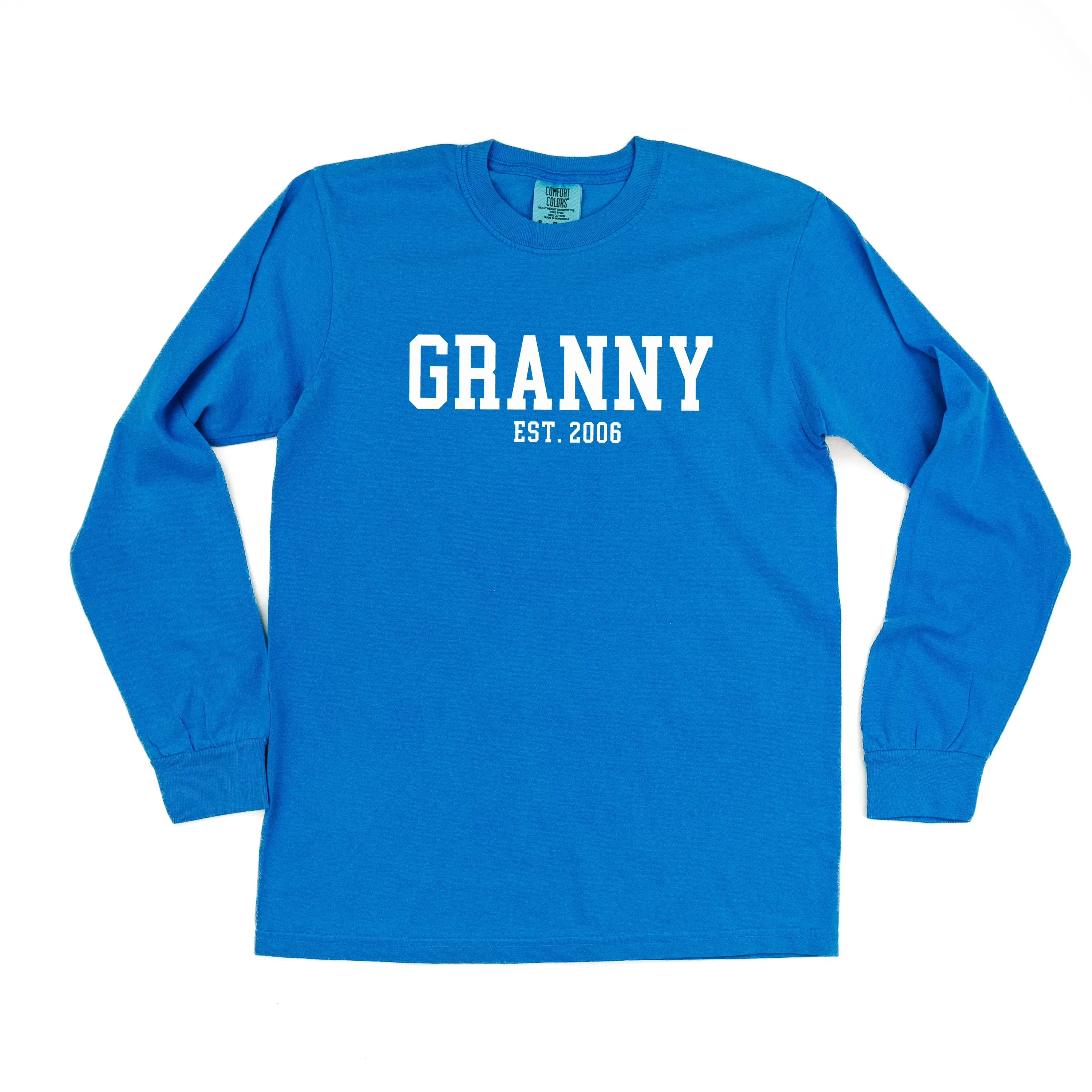 Granny - EST. (Select Your Year) - LONG SLEEVE COMFORT COLORS TEE