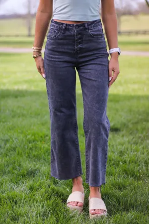 Graphite Wide Leg Jeans